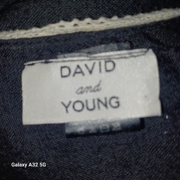 David and Young  Black Sheer Kimono with White Detailing oversize - Picture 2 of 12